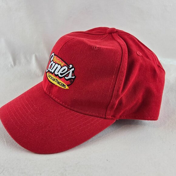 Raising Canes Hat Red Adjustable Chicken Fingers Restaurant Employee Promo Cap - Picture 5 of 9
